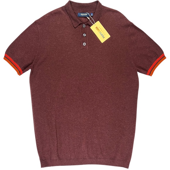 NWT Propaganda Agency Mens Baby Alpaca and Cotton Blend Polo Size XL - Picture 2 of 7